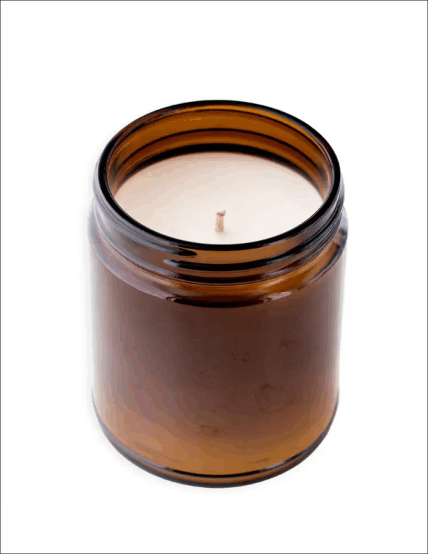 Amber Straight Sided Jar Soy Candle