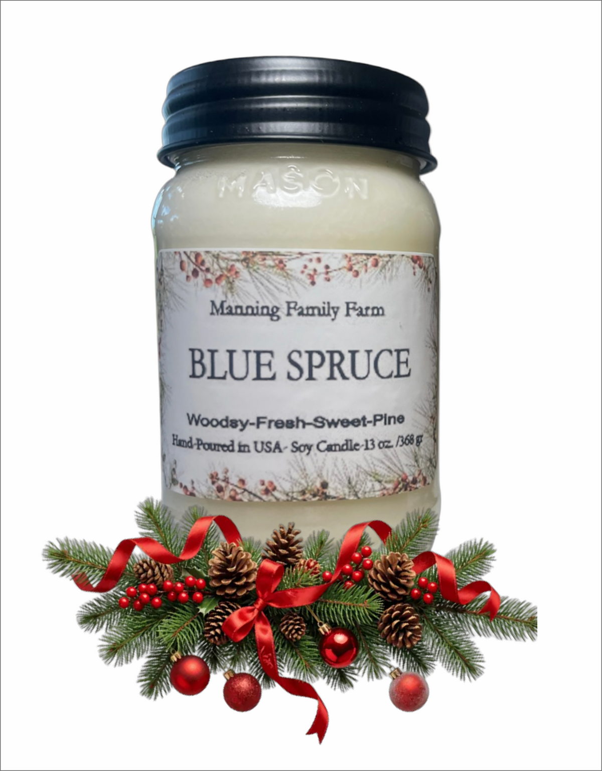 16 oz. Mason Jar Soy Candle - Holiday & Winter