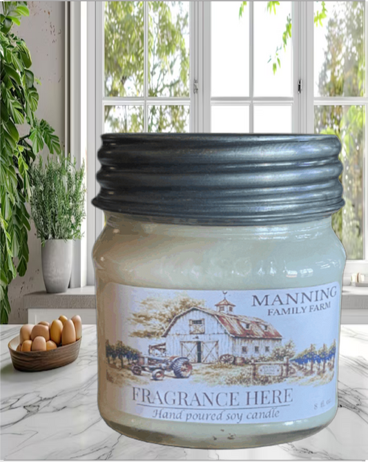 8 oz. Mason Jar Soy Candle -Year Round Favorites