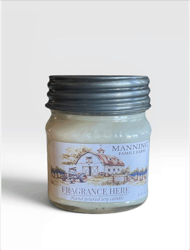 8 oz. Mason Jar Soy Candle -Choose your fragrance