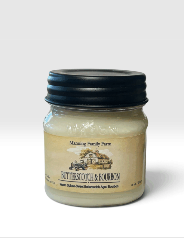 Butterscotch & Bourbon Mason Jar Soy Candle