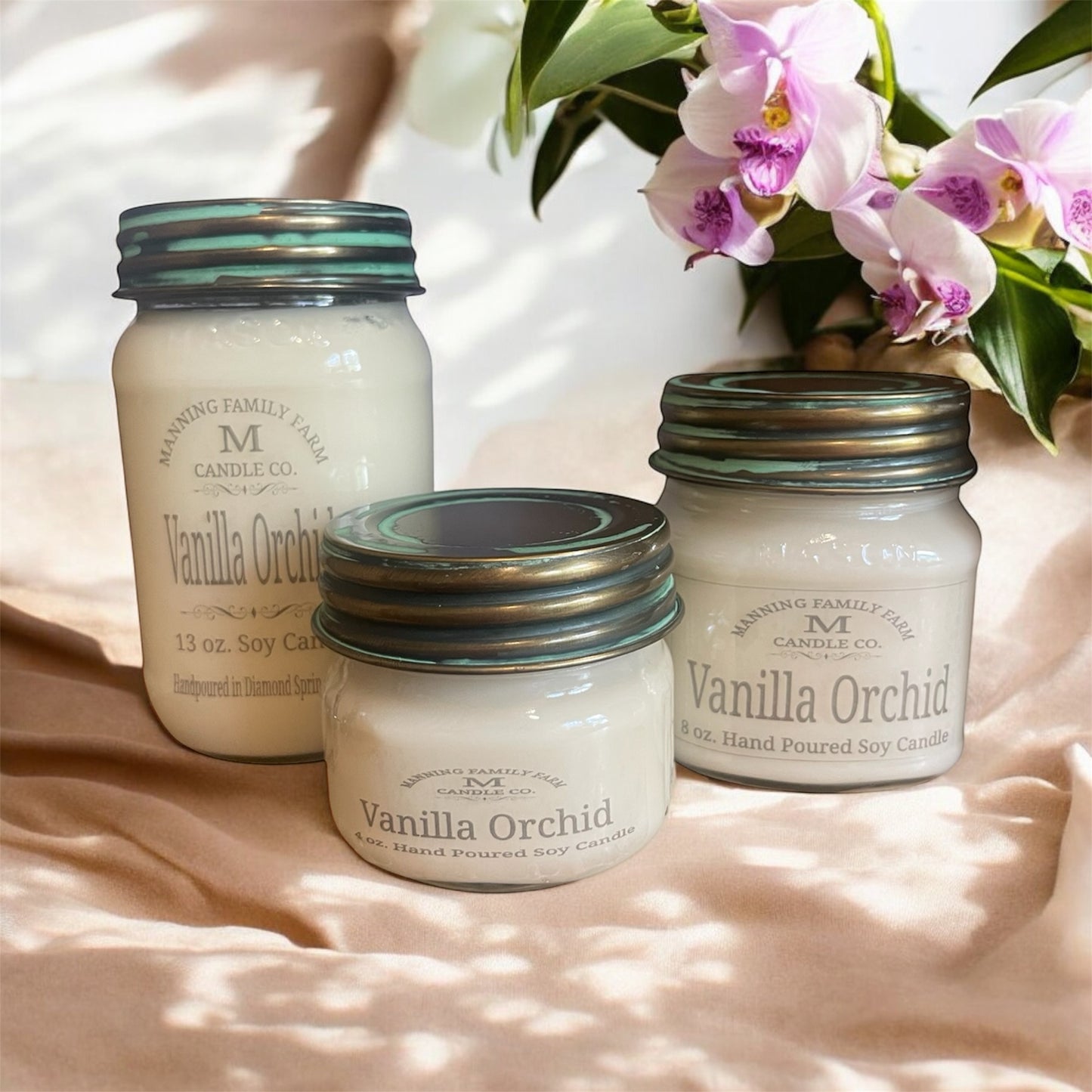 Mason Jar Vanilla Orchid Soy Candle