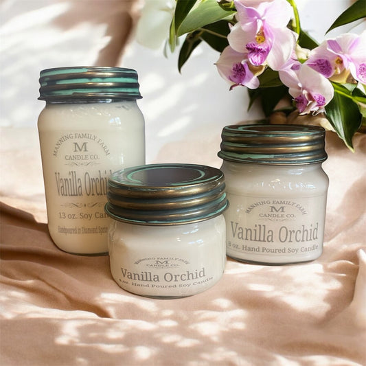 Mason Jar Vanilla Orchid Soy Candle