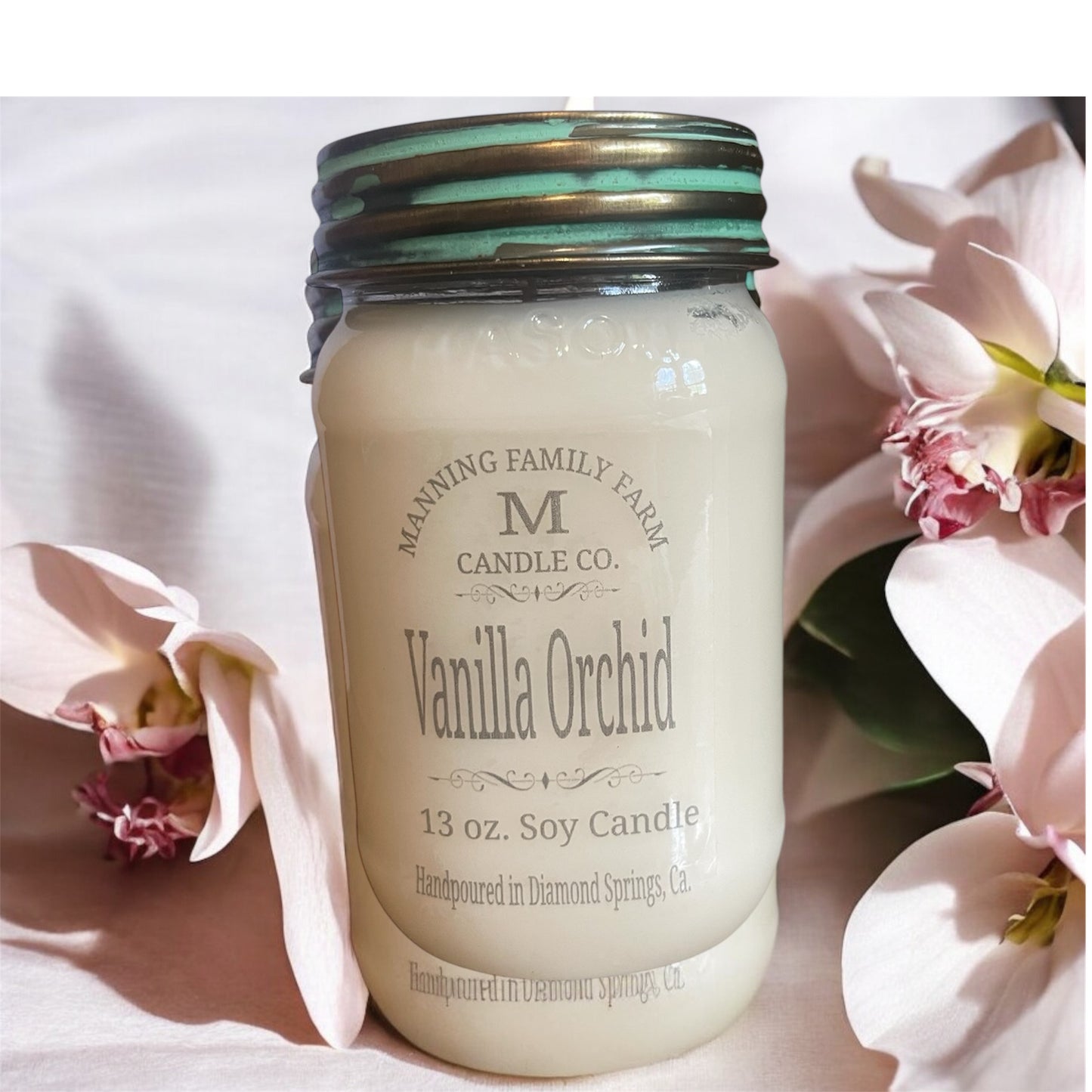 Mason Jar Vanilla Orchid Soy Candle