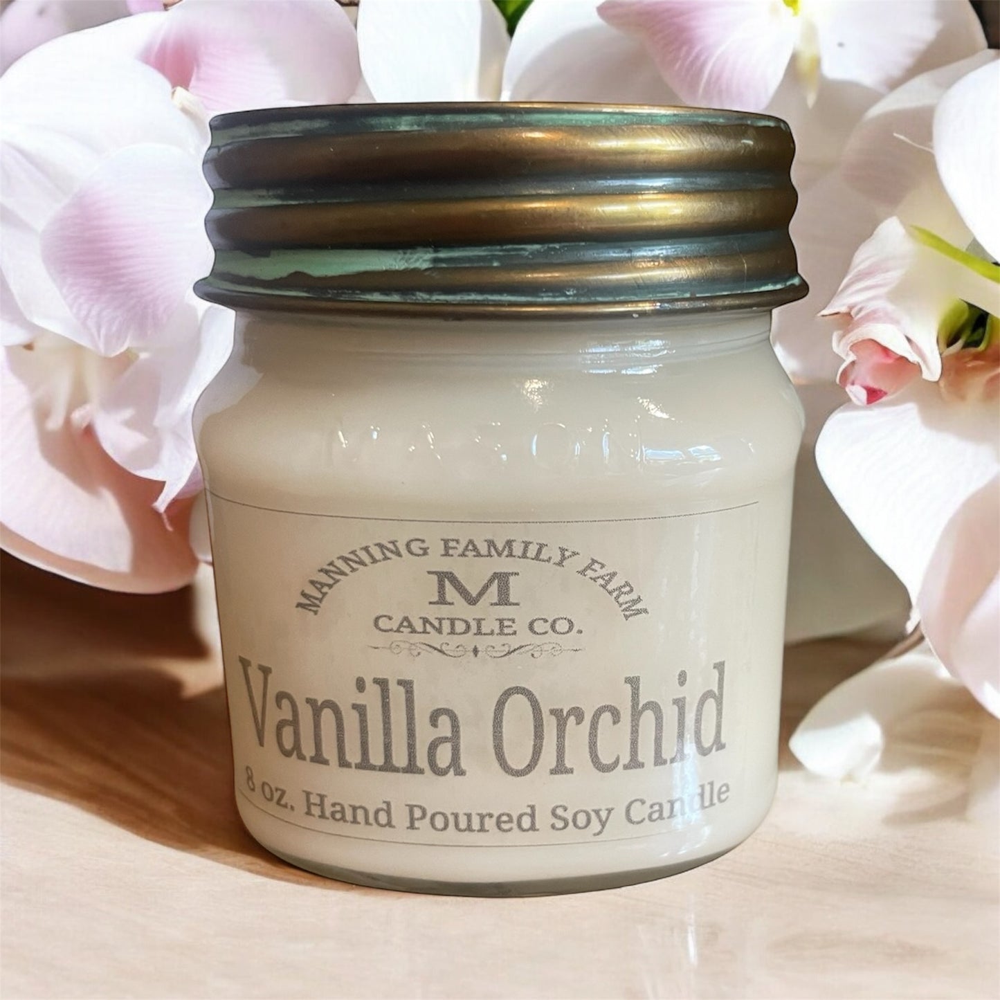 Mason Jar Vanilla Orchid Soy Candle