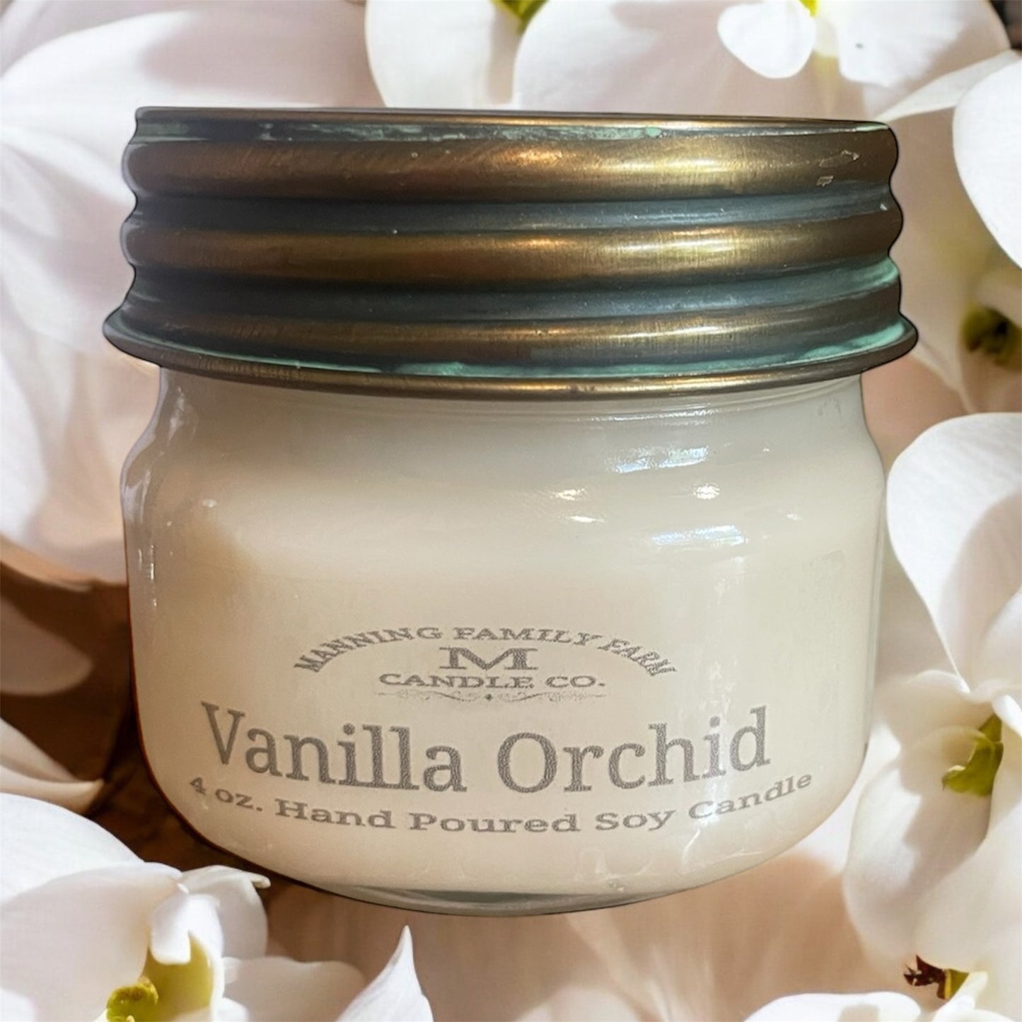 Mason Jar Vanilla Orchid Soy Candle