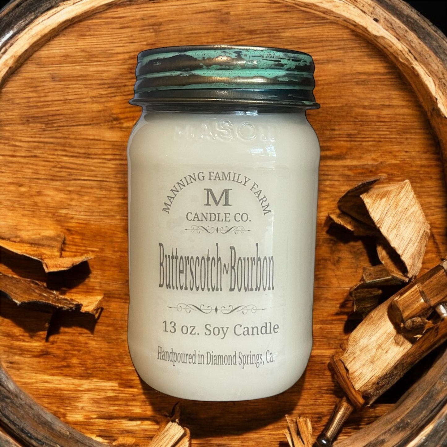 Mason Jar Butterscotch Bourbon Soy Candle