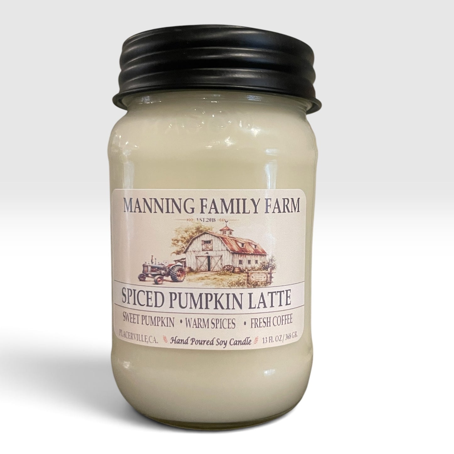 Spiced Pumpkin Latte Soy Wax Mason Jar Candle