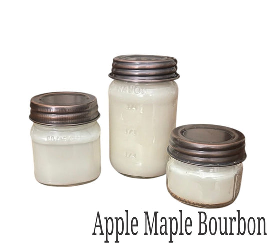 Mason Jar Apple Maple Bourbon Soy Candle