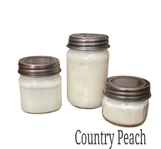 Mason Jar Country Peach Soy Candle