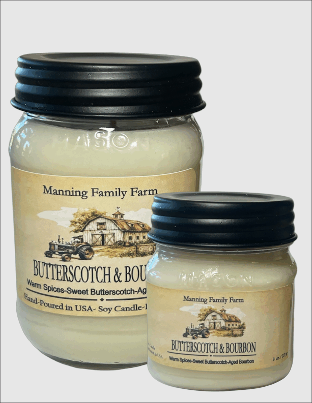 Butterscotch & Bourbon Mason Jar Soy Candle
