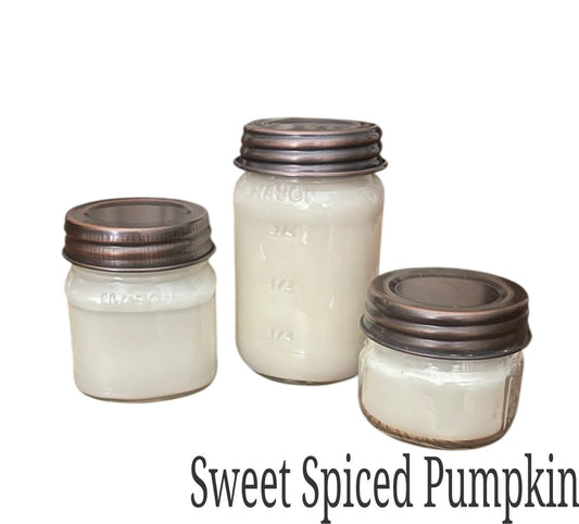 Mason Jar Sweet Spiced Pumpkin Soy Candle
